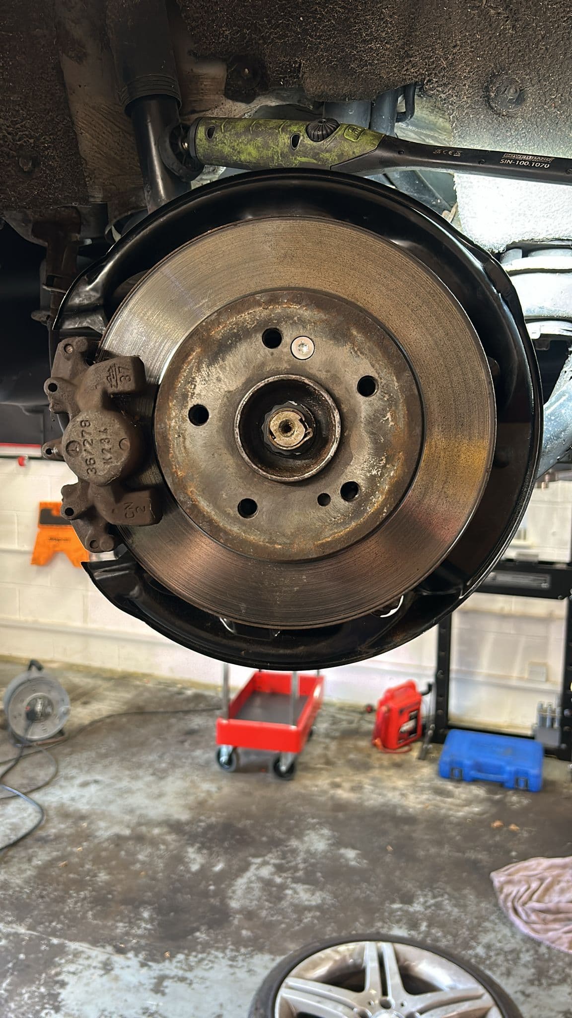 Mechanic working on a car